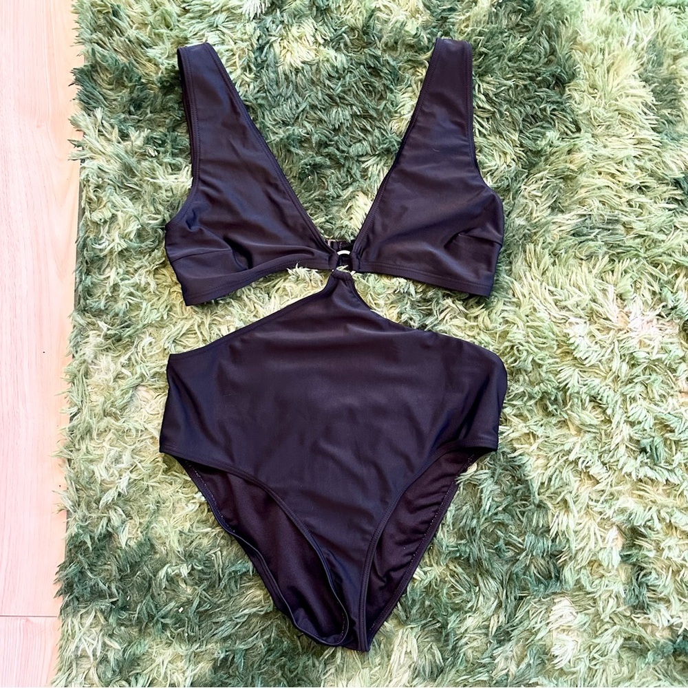 Black wolf and whistle one piece swimsuit